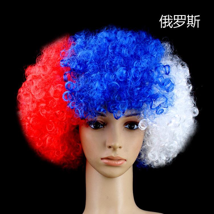 World Cup Party Wig – Colorful National Flag Hairpiece for Football Fans, Carnival & Festivals (Reusable, Hypoallergenic)