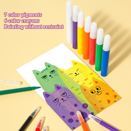 Детский набор для рисования ракелем, набор наклеек с красками и радугой, точечная живопись