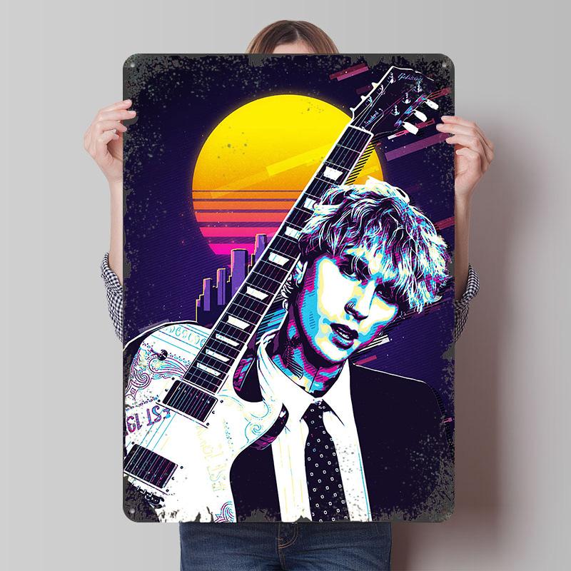 MGK Retro Music Poster Customized Wall Art Vintage Metal Signs Retro Tin Plaque for Man Cave Office Decoration Room Home Decor