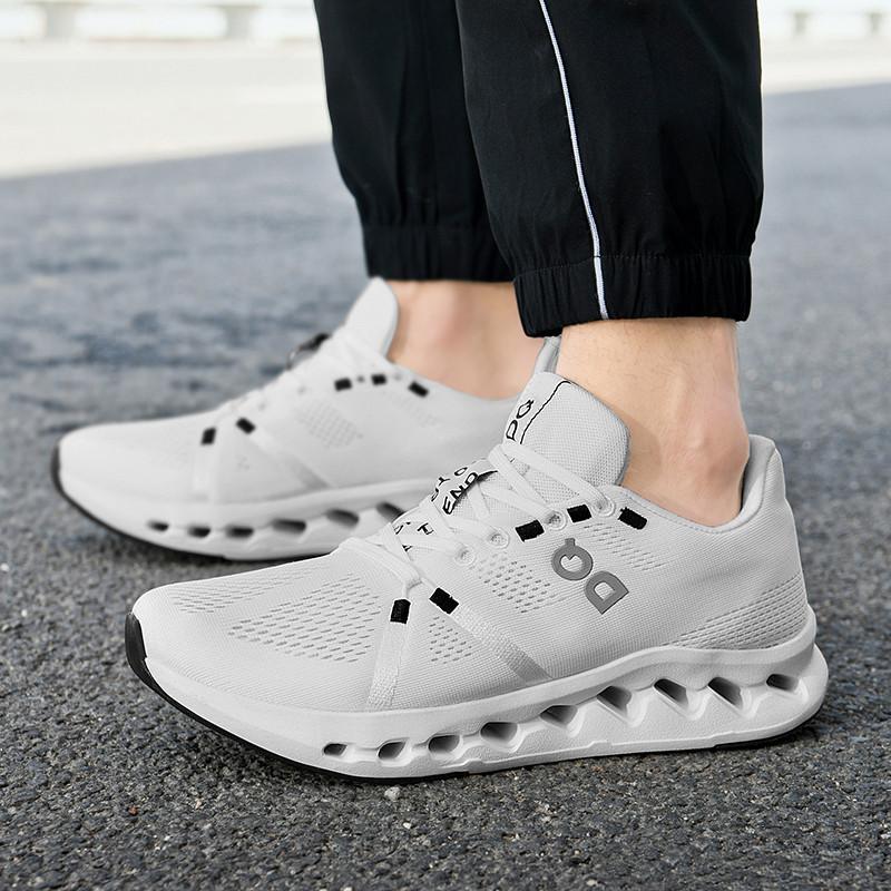 Fashion, light and comfortable cushioning hollow bottom breathable mesh sneakers men's outdoor low-top running shoes