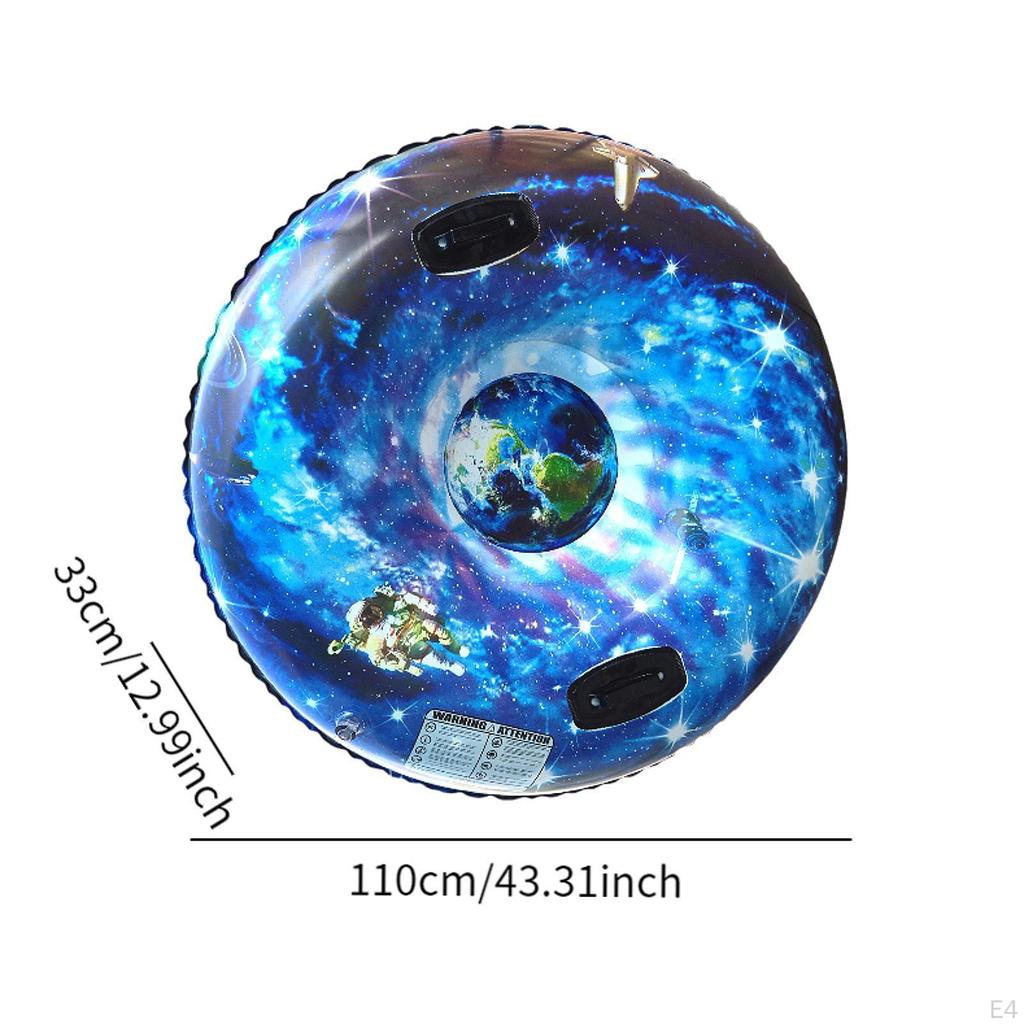 Inflatable Snow Tube Christmas Sledge Gift Sleigh Sled with Handles for Games Outdoor