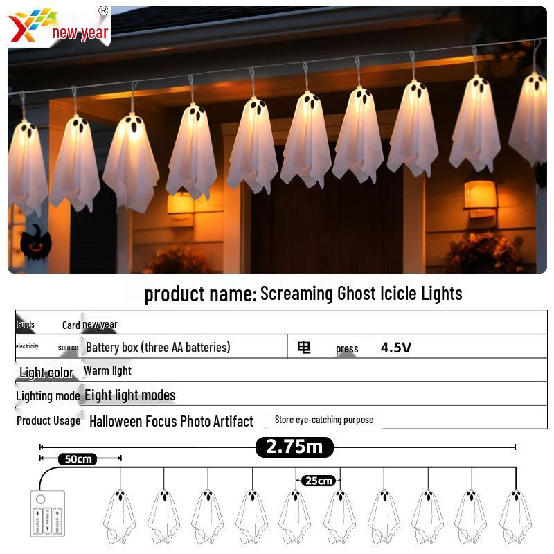 New Halloween LED Ghost Hanging Lights for Halloween Decor