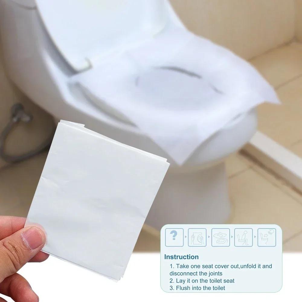 10pcs Water-soluble Toilet Seat Cover Paper Closestool Mat Gifts Disposable Toilet Mat