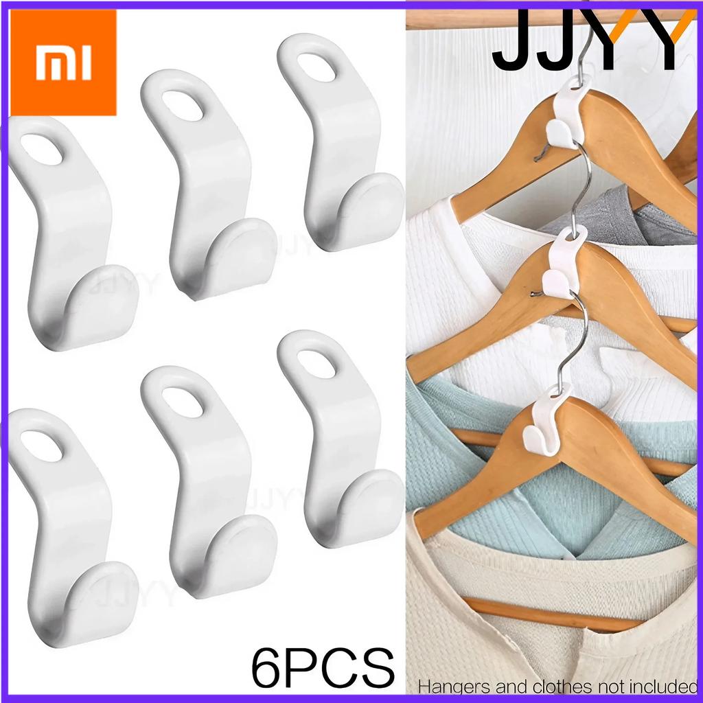 Xiaomi JJYY 6 шт. Крючок-насадкa на вешалку Складная стойка для хранения одежды Крючок-соединитель для вешалки в шкафу Экономия места