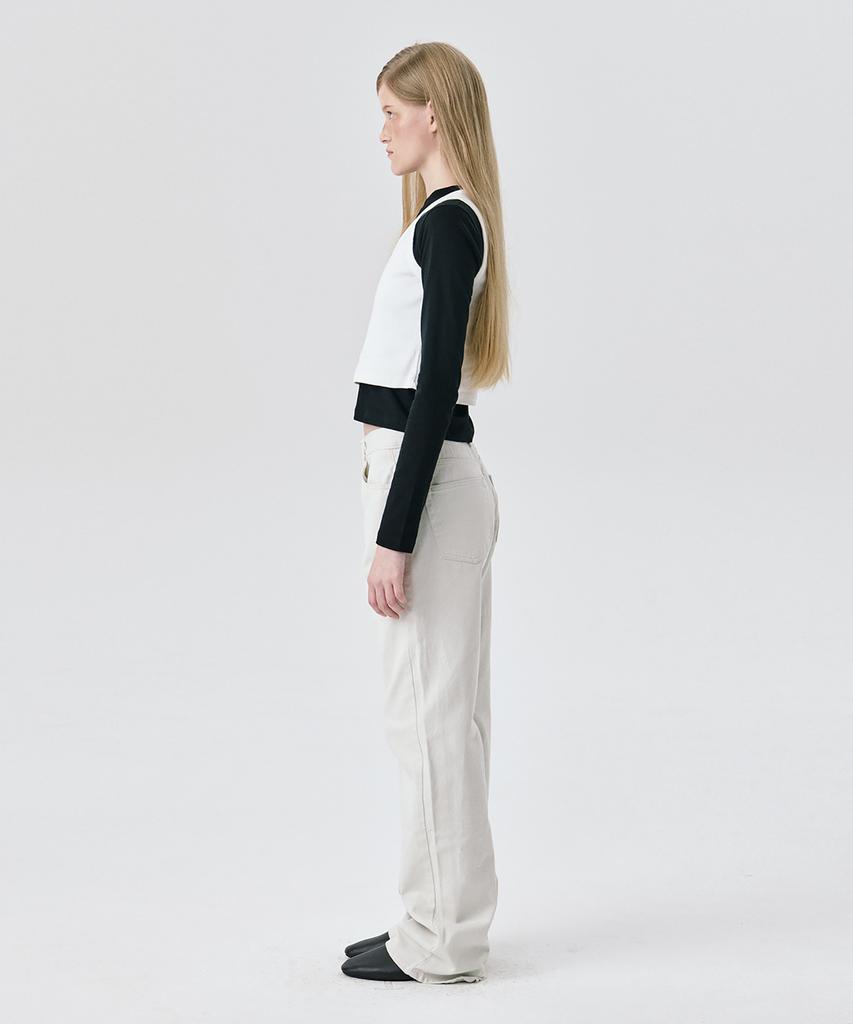 WNDERKAMMER Straight Leg Denim Pants_White