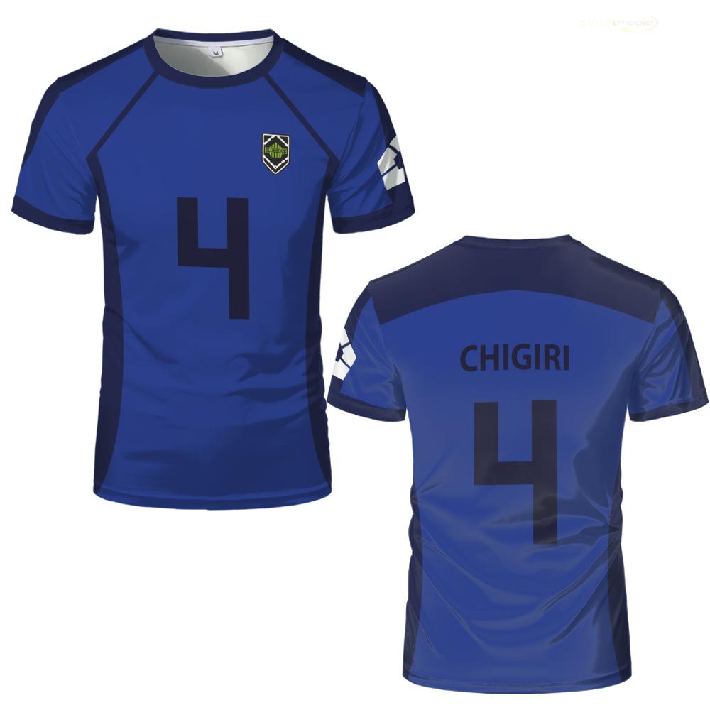 Anime Japanese Blue Lock Isagi Yoichi Football Jersey T-shirt Cosplay Hyoma Chigiri Meguru Bachira Tee Original