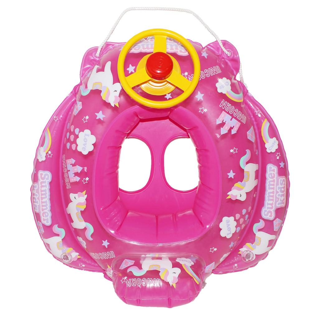 Eiwa Baby Boat Float with Foot and Horn for and Water Play Perfect for and Beaches Pink (Unicorn) - Hole, Drawstring, Rope, Handle, Toddlers, Kids, -