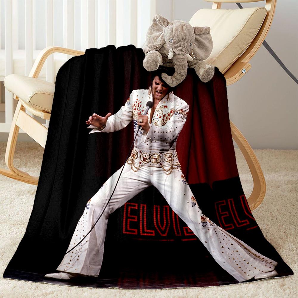 Elvis Presley Performance Blanket Durable Comfort Great for Chair Sofa Livingroom Four Seasons Universal Playful Design Gifts For Family Or Friends
