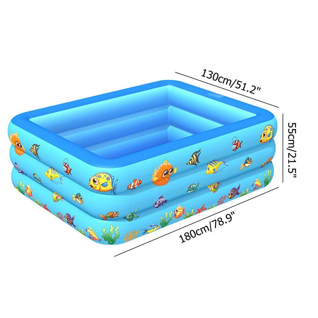 Inflatable Swimming Pool Square Swimming Pool Children Inflatable Pool Bathing Tub Baby Kid Home Outdoor Large Swimming