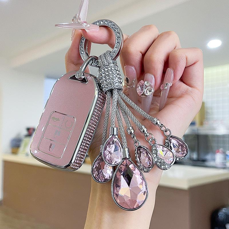 Premium Women's Car Key Case for Honda Accord, Civic, CR-V, Fit, Odyssey, Vezel, Lingpai, and XR-V