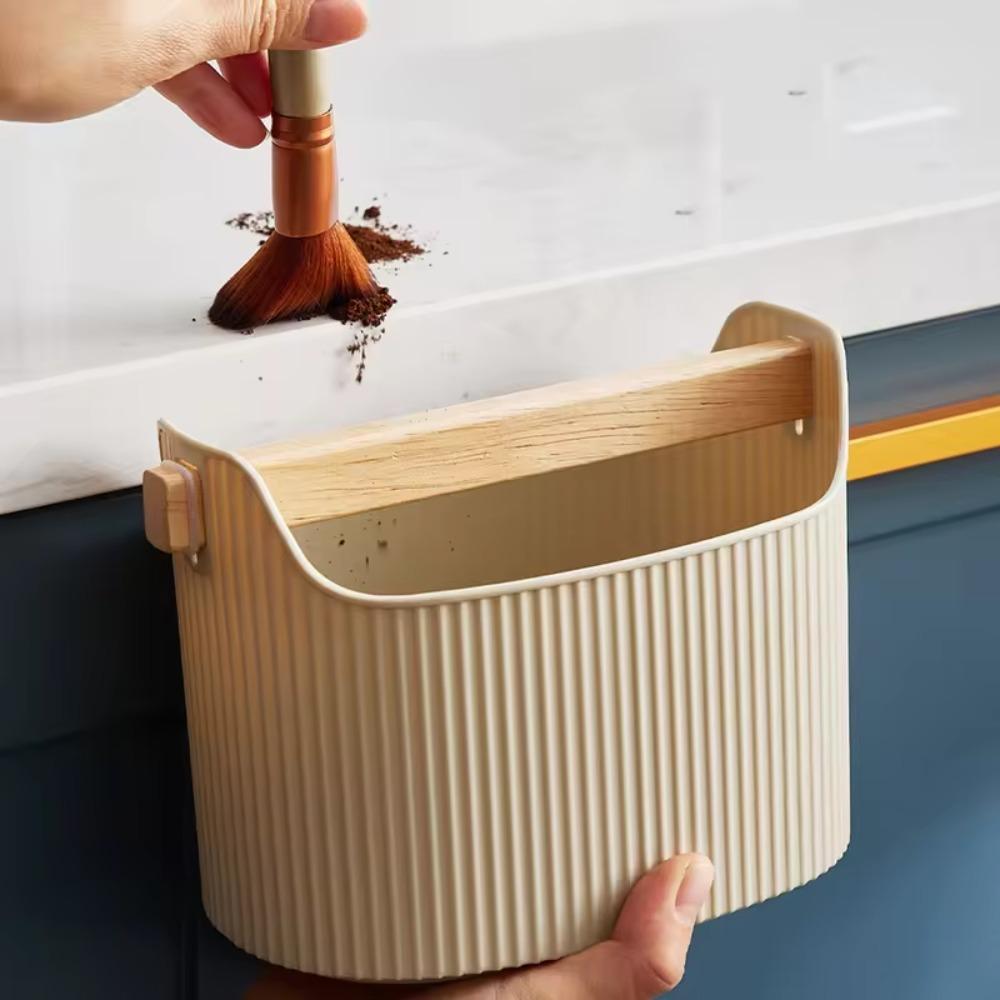 Wood Handle Coffee Grounds Container Large Capacity Espresso Dump Bin Coffee Grind Knock Box Cafe