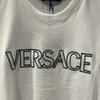 Versace Повседневная футболка с коротким рукавом и круглым вырезом, с вышитым логотипом, мужская, белая, 1011860-1A10755-2W020
