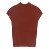 Half High Neck Bottoming Shirt Women Short Sleeve Knitwear Inside Tight Jumper Vest Short Tops