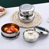Миска из нержавеющей стали Корейская большая миска для вареного риса с крышкой Однослойная миска для риса на пару Детская противоожоговая/небьющаяся посуда