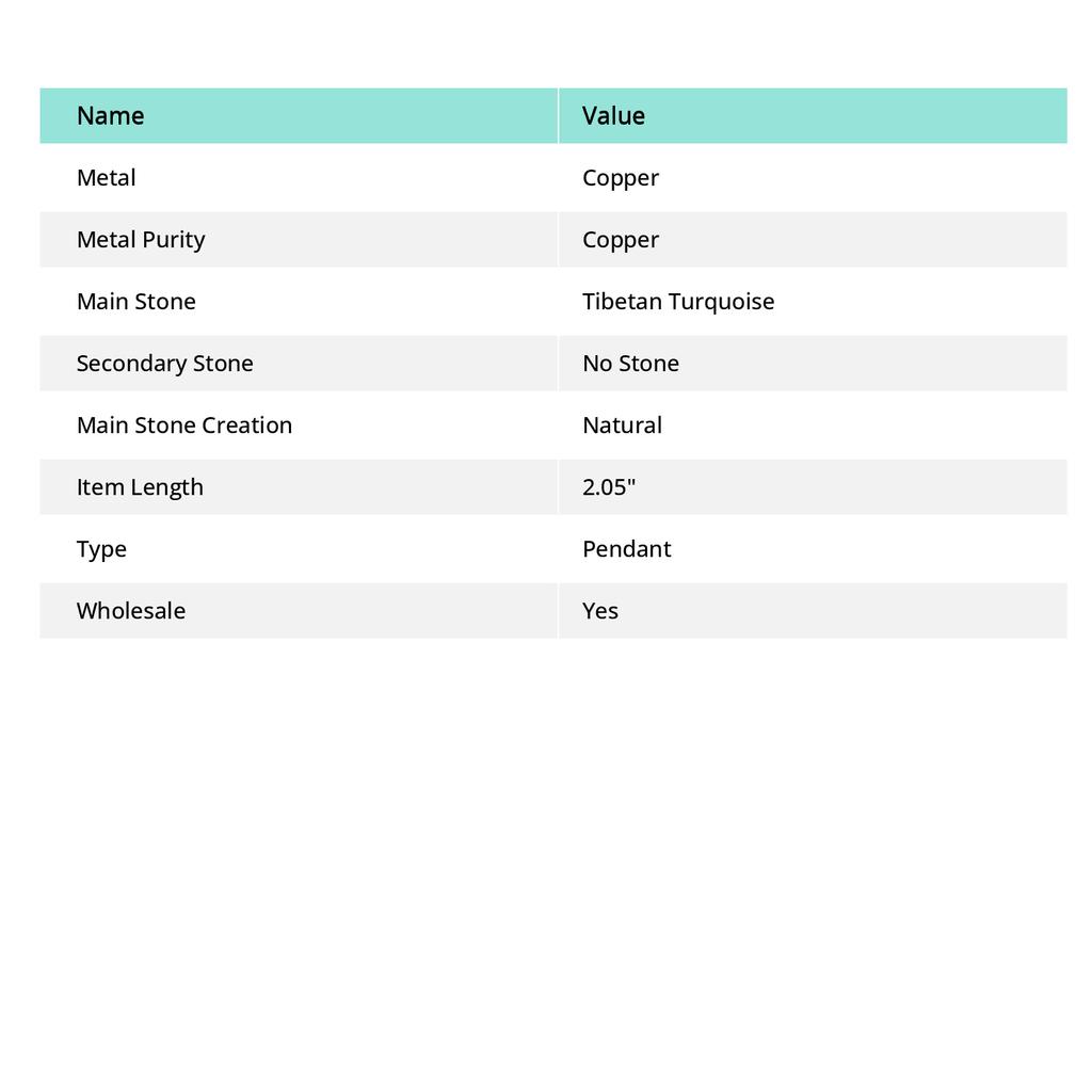 Подвеска из серебра 925 пробы с тибетским бирюзовым камнем, ручная работа, 2,05 дюйма, высота 9 г 70