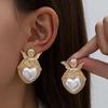 Серьги-пусеты в придворном стиле, с ретро-креативным дизайном, французским темпераментом, в стиле ins, с ангелочком и инкрустацией искусственным жемчугом