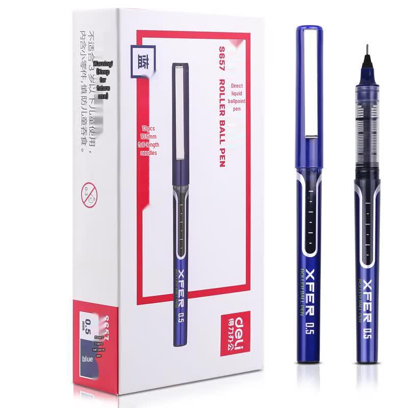 Deli S657 Direct Liquid Rollerball Pen 0.5mm Blue