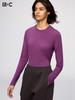 Uniqlo Футболка HeaTTech Cashmere Blend с круглым вырезом и длинным рукавом, очень теплая