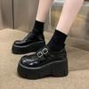 2024Thick Bottom Loafer Increase Fashion Casual Simple Туфли Mary Jane Женские туфли на платформе без застежек Zapatillas Mujer
