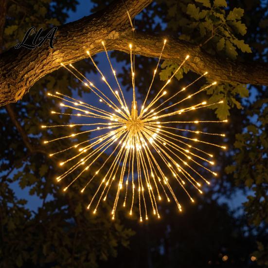 Dynamic Flashing Special Effects 22 Inch Starburst Christmas Tree String Light, Customizable Holiday Topper Ceiling Wall Porch Decoration with