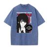 Hot Japanese Yoru Graphic T Shirt Chainsaw Man Anime Vintage Washed T-shirt Men Women Clothes Oversized Polyester Short Sleeve Tee