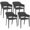 Garden Chairs 4 Pieces Black