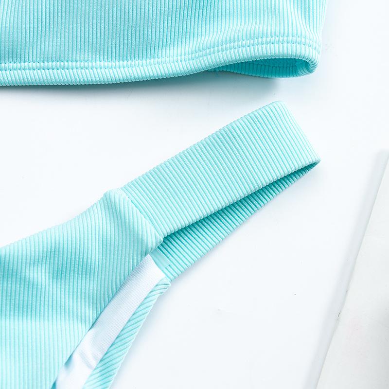 Новое европейское и американское женское сексуальное однотонное раздельное бикини