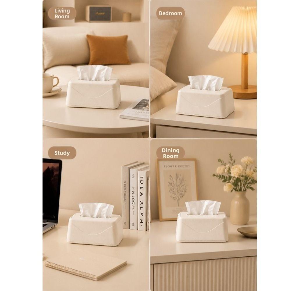 Elegant Tissue Storage Box Large Opening Desktop Tissue Dispenser Napkin Container Office Use
