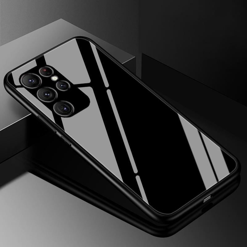 Чехол-крышка для Samsung S24 S23 Ultra, чехлы из закаленного стекла для Samsung Galaxy S22 S21 S20 S23 Plus FE, роскошный жесткий бампер с задней панелью