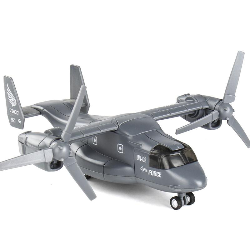 Модель самолета Boeing Bell V-22 Osprey в масштабе 1/400, игрушечный транспортный самолет с откатным механизмом со звуком и светом для детей, коллекция подарков для мальчиков и девочек