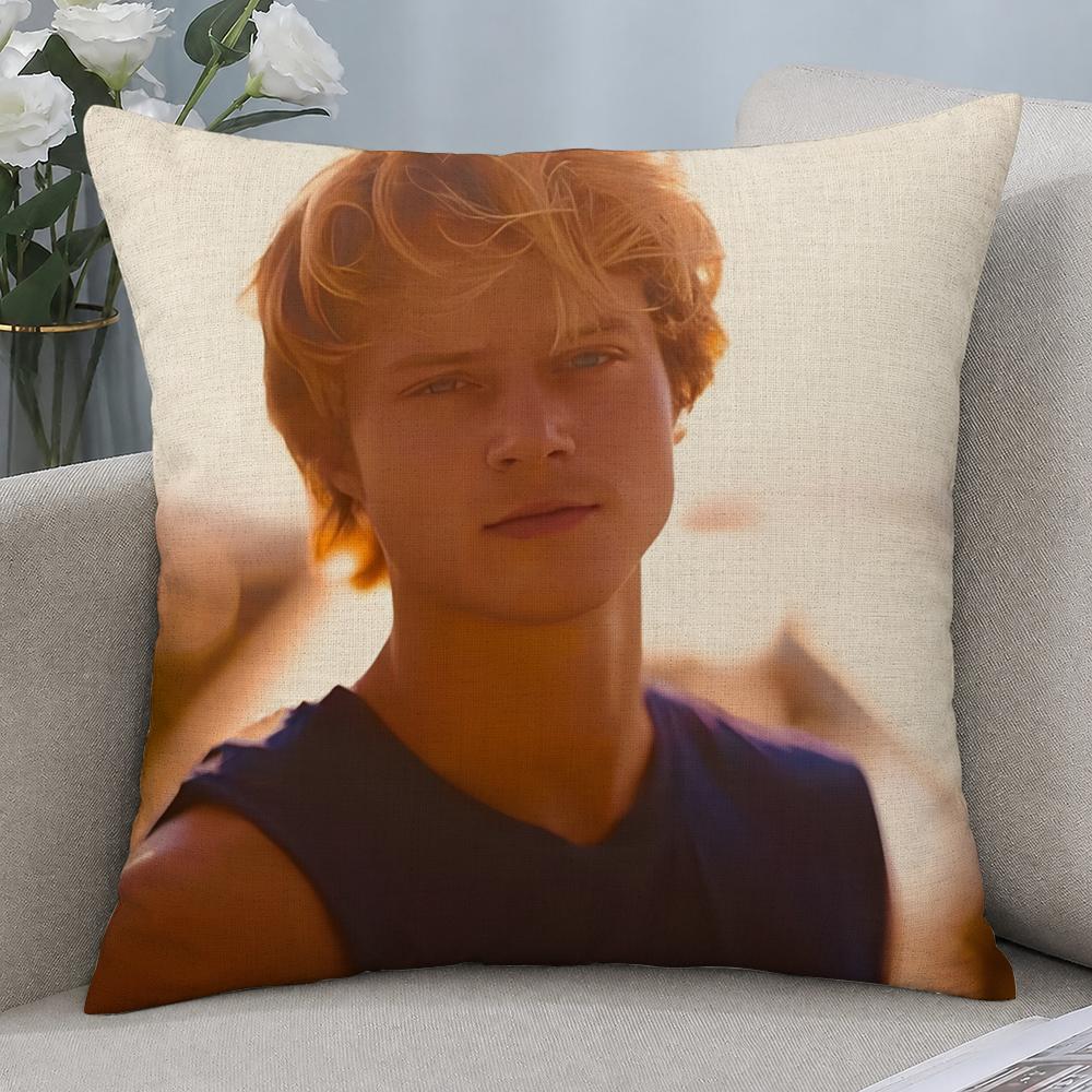 Actor Rudy Pankow JJ Maybank Cushion Cover Cushion Covers Natural Linen Breathable Sofa Bedroom Decor Pillowcase