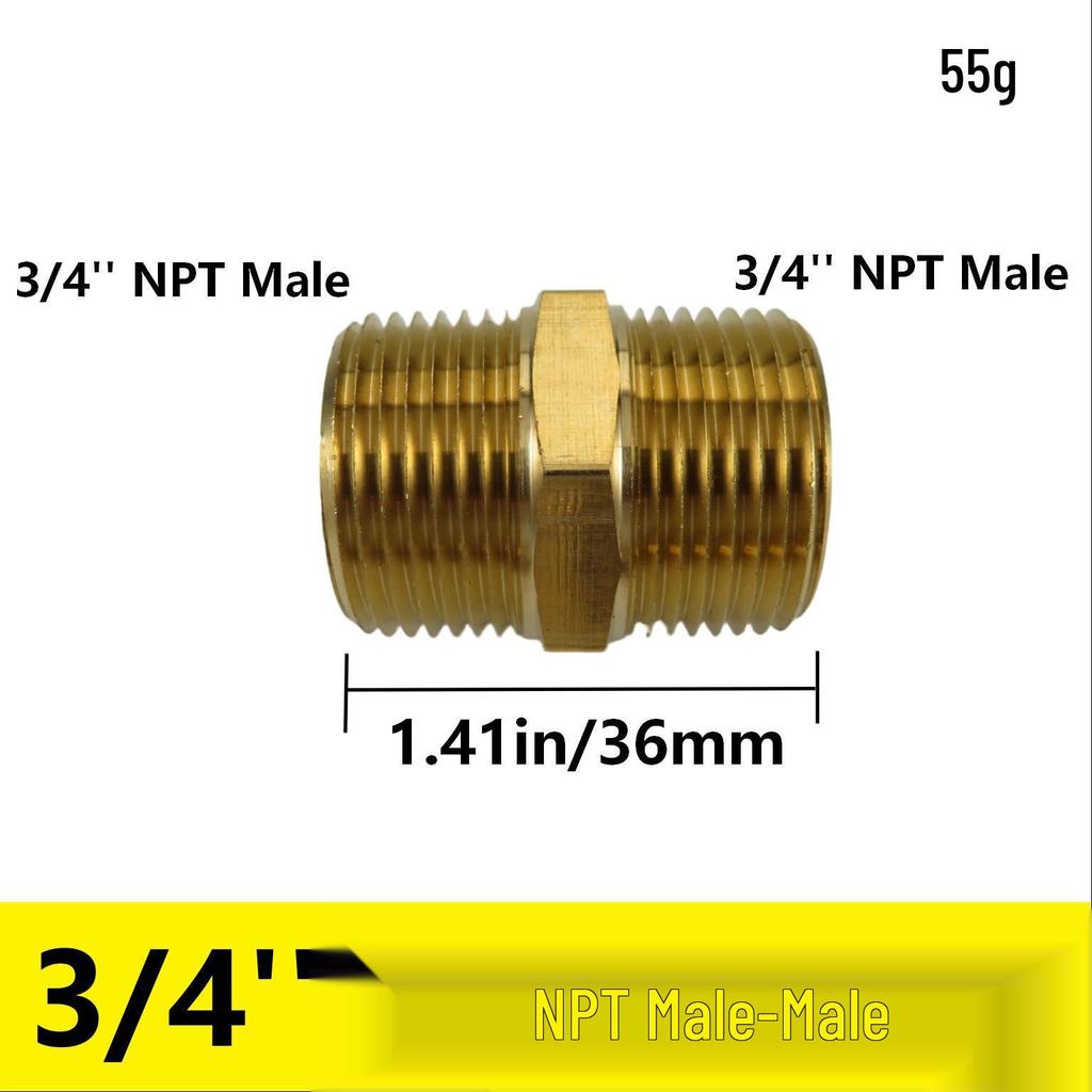 Латунный переходник для трубы, наружная резьба NPT 1/2", шестигранник 1", наружная резьба NPT