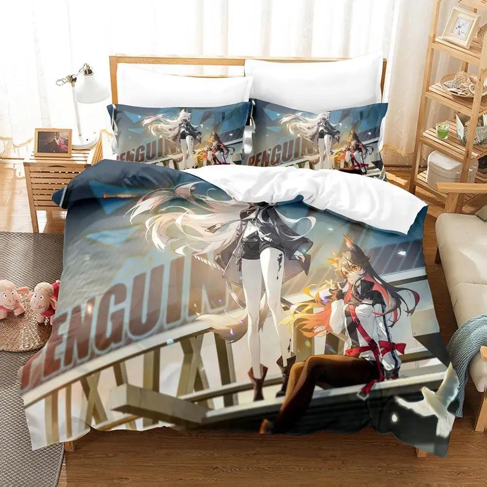 NEw Kawaii Anime Arknights Bedding Set Single Twin Full Queen King Size Bed Set Adult Kid Bedroom Duvet Cover Sets Home Textiles