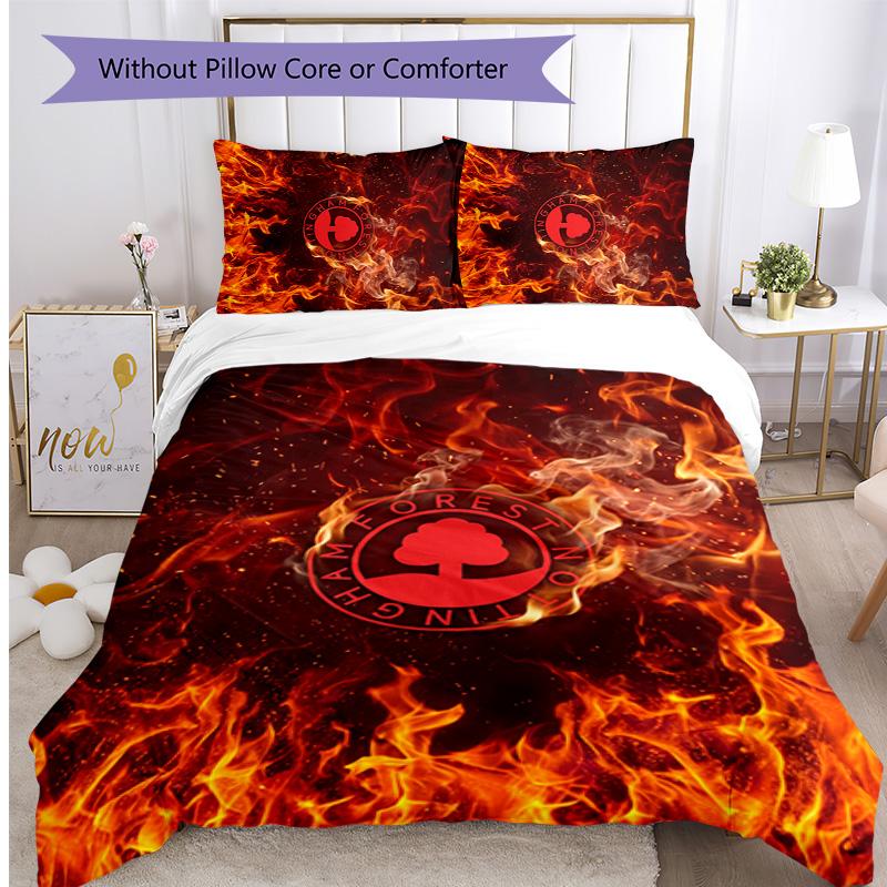 Nottingham Forest Football Printed 3 Pieces Bedding Set, Comfortable Skin Friendly Bedroom Duvet Cover Set