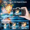 4K Digital Camera for Photography with WiFi, 2025 Latest Auto-Focus Vlogging Camera for YouTube Video 3'' 180° Flip Screen Travel Cameras 16X Zoom