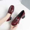 Spring and Autumn Women's Trendy Soft Leather Comfortable Soft-soled Leather Shoes Red Casual Shoes