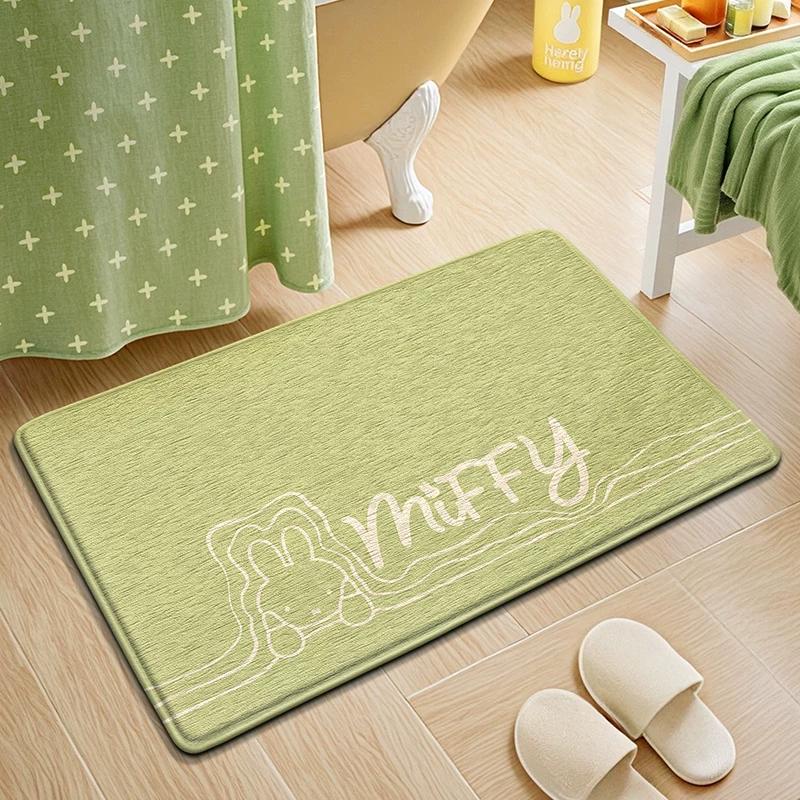 Miffy Co-Branded Floor Mat, Bathroom Absorbent Foot Mat, Bathroom Door Mat, Non-Slip Mat, Hotel Bathroom Carpet