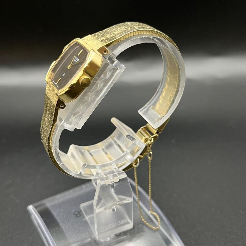 [Б/У] Рабочие золотые часы SEIKO, на батарейке, женские, B99