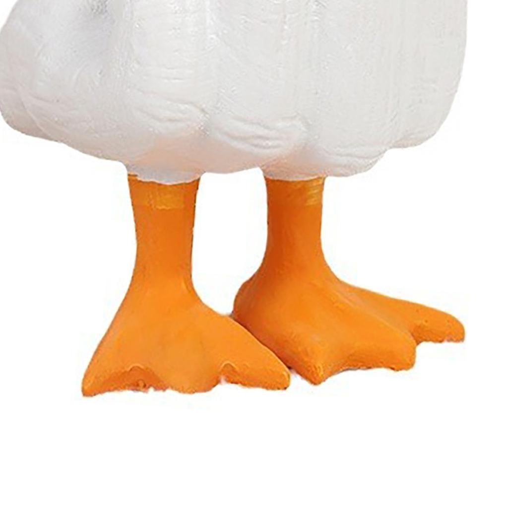 Фигурка утки со средним пальцем Изысканная ручная работа Статуэтка утки из синтетической смолы Яркая Забавная утка