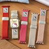 Милый ремешок для часов HelloKitty IWatch10, мультяшная магнитная застежка, плетеный нейлоновый ремешок для Iwatch 10-го поколения 9 8 7 6 5Ultra SE