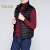 Унисекс пуховый жилет с воротником-стойкой, без рукавов, однотонный, на молнии, хлопковый жилет с карманами, тонкий теплый жилет, пальто
