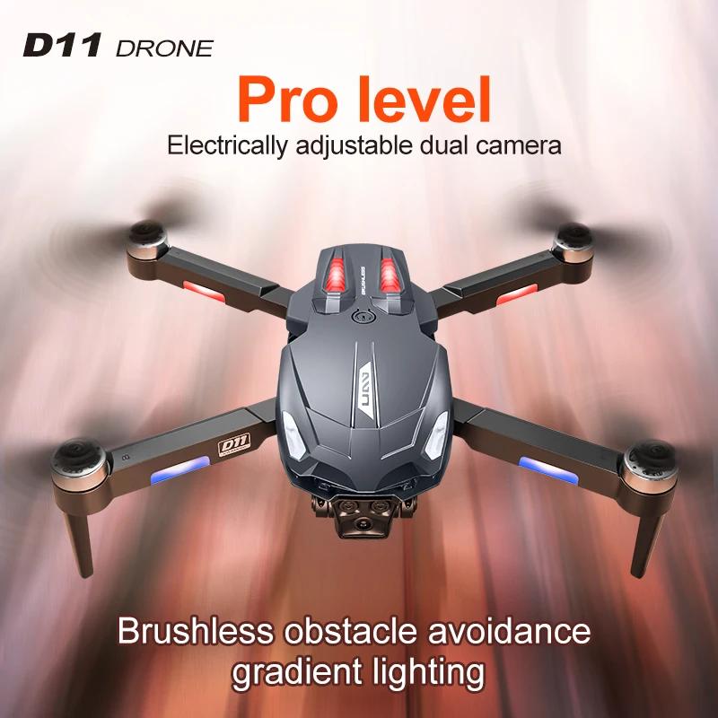 2024 New D11 Drone  HD Dual Professional Wifi FPV Obstacle Avoidance Folding Quadcopter Gradient Flowing Lights Toy RC
