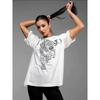 Fashion Printed Crew Neck Top Western Style Loose Casual Print Round Neck Cotton T-shirt Top