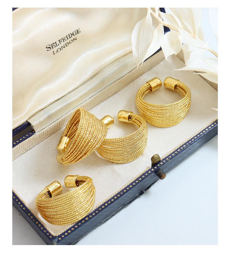 Квадратный сахар Многослойное полукруглое медное кольцо - Европейско-американский дизайн, Женская модная бижутерия