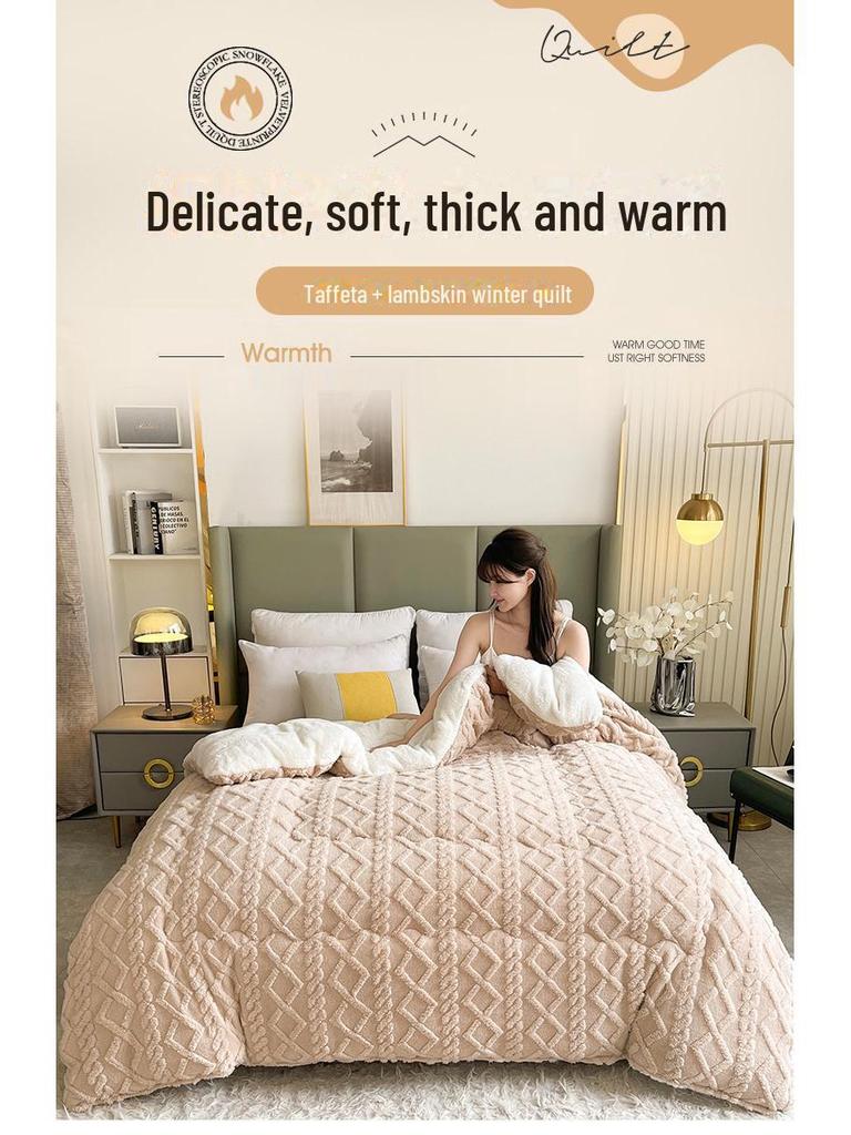 Двусторонняя основа из овечьей шерсти - толстое зимнее одеяло для студентов