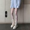 Butterfly Print Women's Stockings - Spring & Autumn Thin, Blue & White Trendy Socks