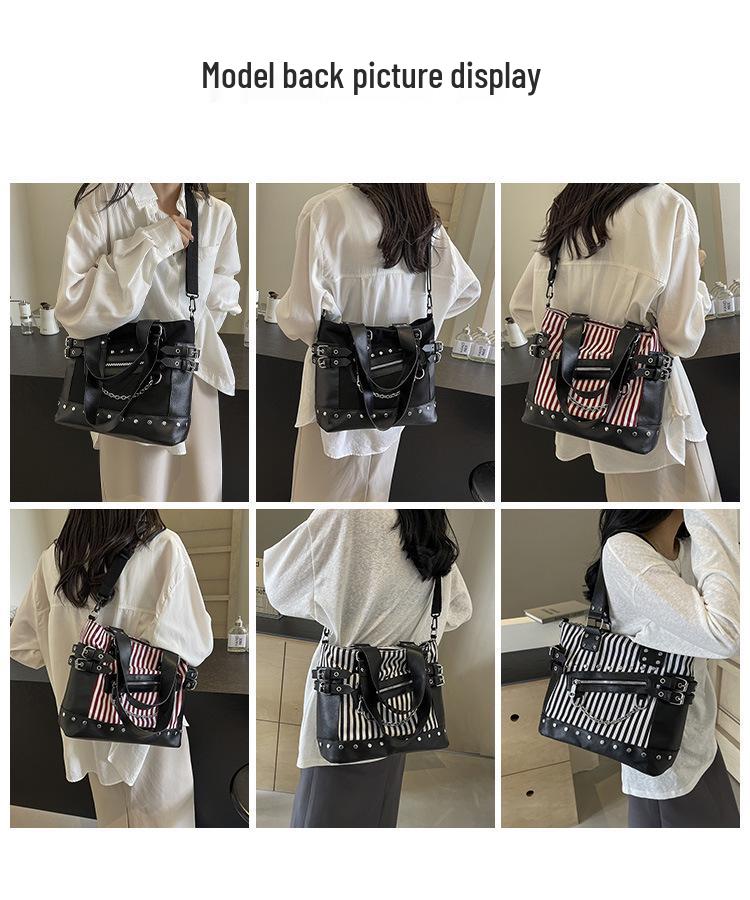 2025 Женская Высококлассная Модная Сумка-Тоут на Плечо с Заклепками