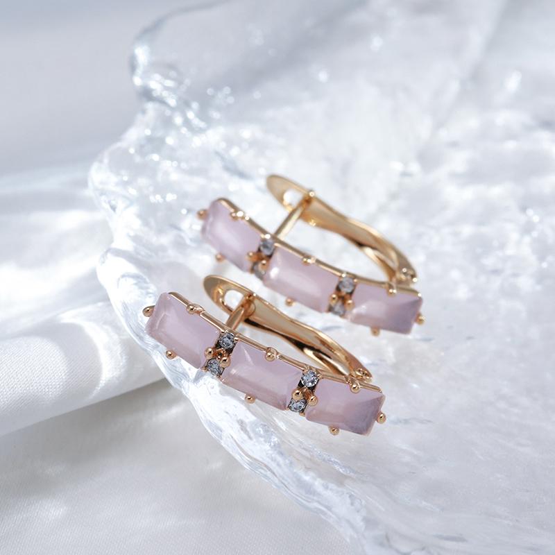 Новые серьги-капли изумрудной квадратной огранки для женщин, роскошные серьги с натуральным цирконом, цвет розового золота, модные свадебные украшения