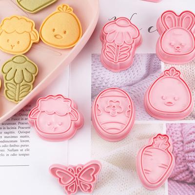 1 комплект формочек для пасхального печенья в форме кролика, пищевые полипропиленовые многоразовые формы для выпечки, кухонные инструменты