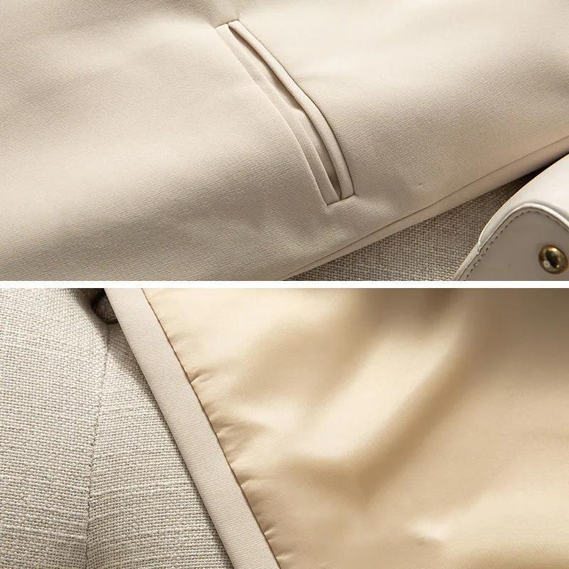 Весенне-летний двубортный костюм, жилет, женский однотонный корейский жилет без рукавов, уличная одежда, женская деловая дизайнерская куртка, пальто